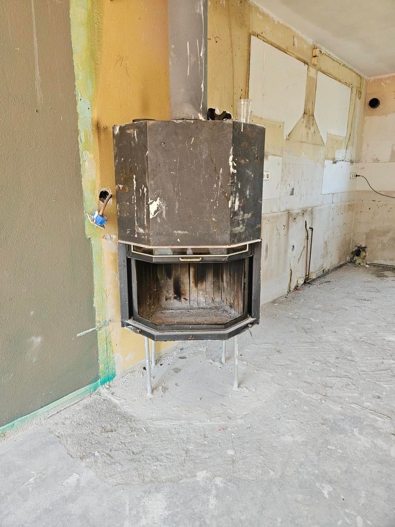 Hoek openhaard - Houthaard, Ophalen of Verzenden, Gebruikt, Inbouwhaard, Houthaard