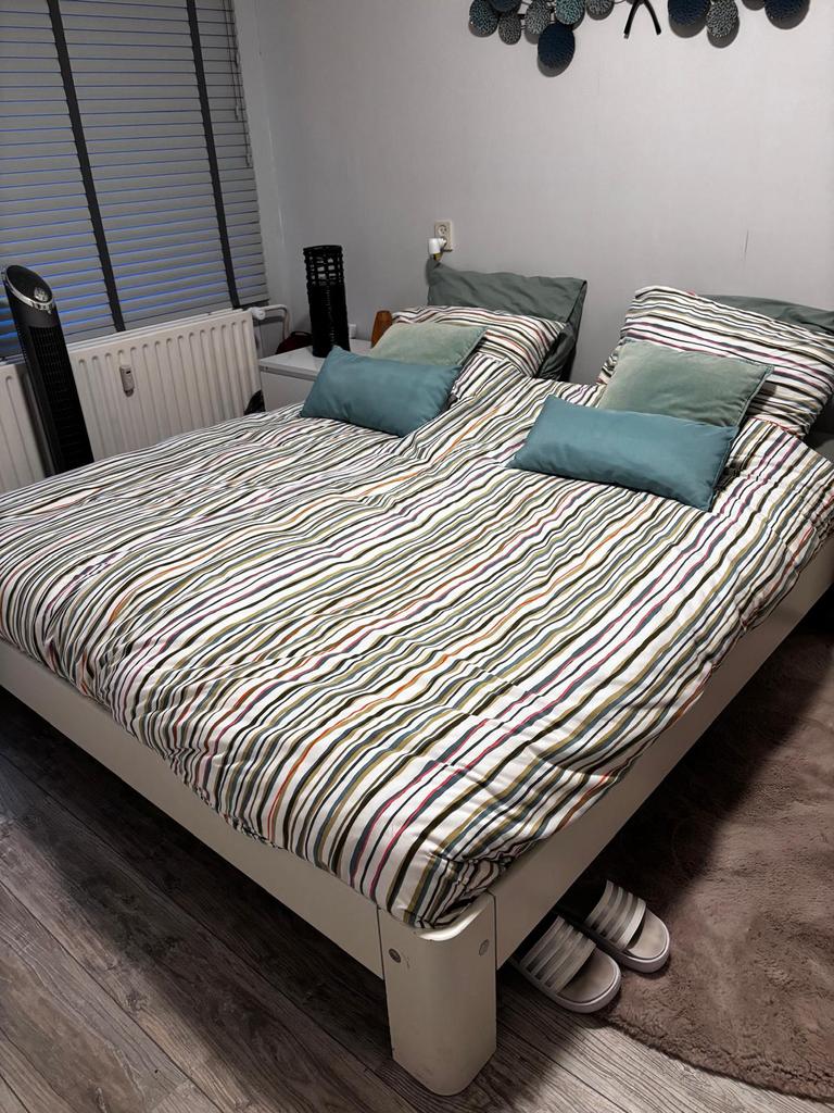 Auping bed 1.80 breed 50 hoog, Gebruikt, Wit, Tweepersoons, Ophalen of Verzenden