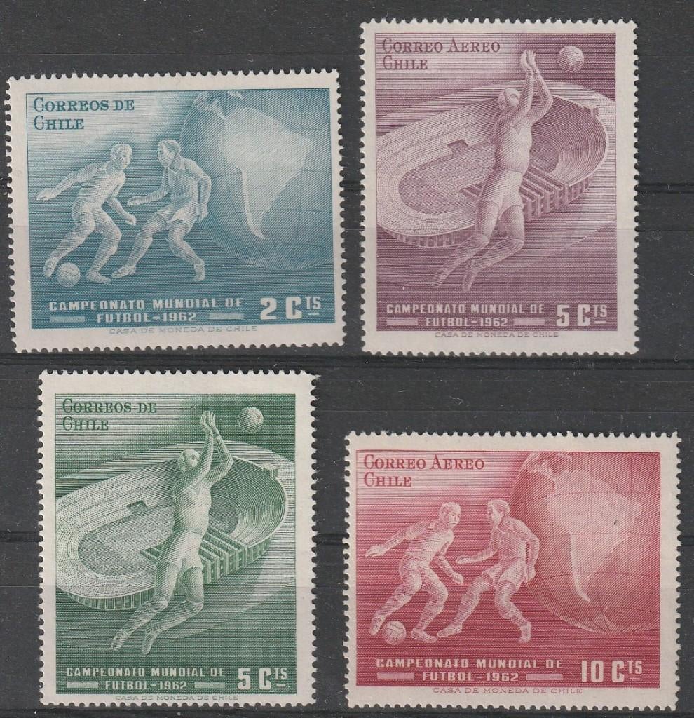 1716. Chili 605/08 pfr. WK Voetbal, Ophalen of Verzenden, Postfris, Zuid-Amerika