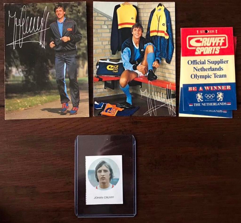2 Oude  CRUYFF  Sportswear Kaarten en 1 1-0 CRUYFF Kaartje, Ophalen of Verzenden, Zo goed als nieuw, Buitenlandse clubs, Poster, Plaatje of Sticker