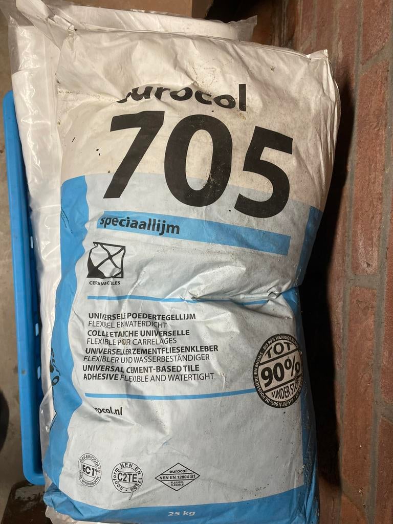 Eurocol 705 tegellijm nieuw, Ophalen, Overige materialen, Wandtegels, Minder dan 20 cm