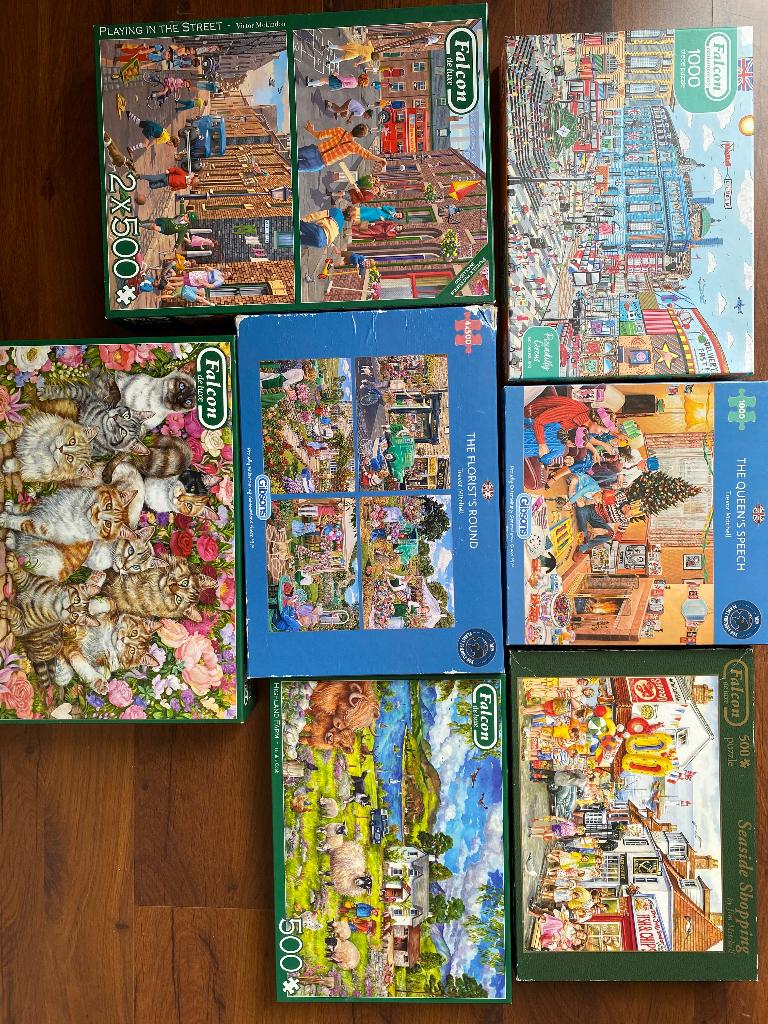 Puzzels Falcon & Gibson (Almere), Ophalen of Verzenden, 500 t/m 1500 stukjes, Zo goed als nieuw, Legpuzzel