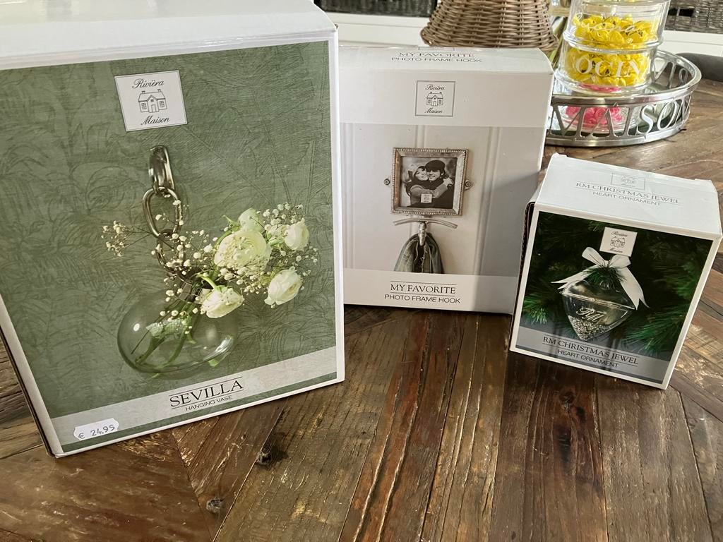 Riviera Maison kapstok, hart, vaasje aan hanger, Ophalen, Nieuw, Metaal, Wandkapstok