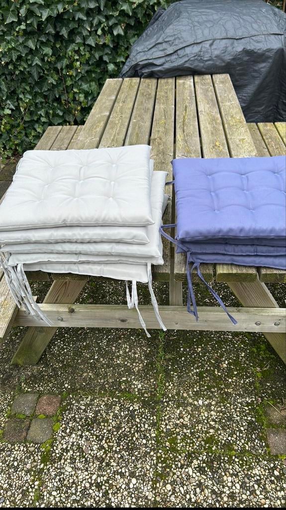 Robuuste houten picknicktafel met banken 180cm x164 cm, Ophalen, Gebruikt, Rechthoekig, Hout