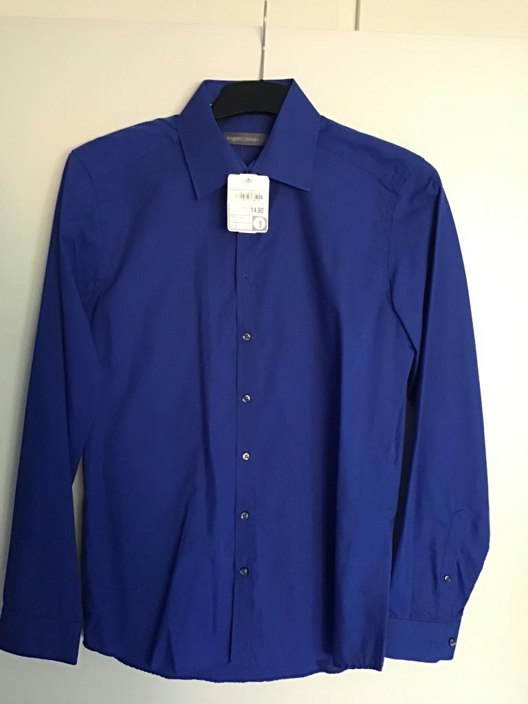 Heren blouse, maat S, met prijskaartje, Ophalen of Verzenden, Nieuw, Blauw, Halswijdte 38 (S) of kleiner