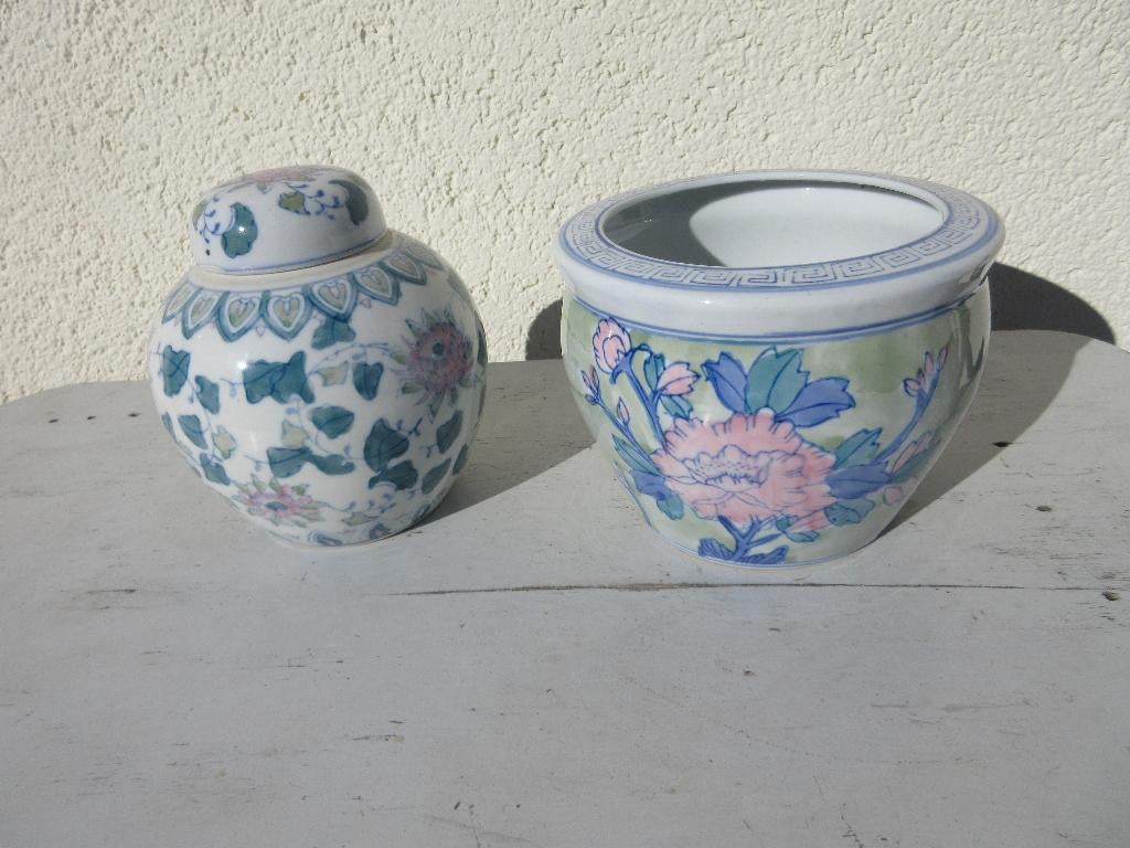 Antiek Chinese gemberpot en bloempot, Antiek en Kunst, Ophalen of Verzenden