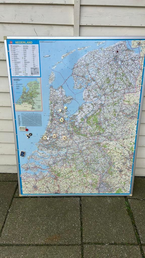 Landkaart Nederland whiteboard magnetisch, Ophalen, Zo goed als nieuw, Magneetbord