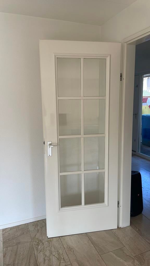 Binnendeur wit opdek 2 stuks, Ophalen of Verzenden, Zo goed als nieuw, Binnendeur, 200 tot 215 cm