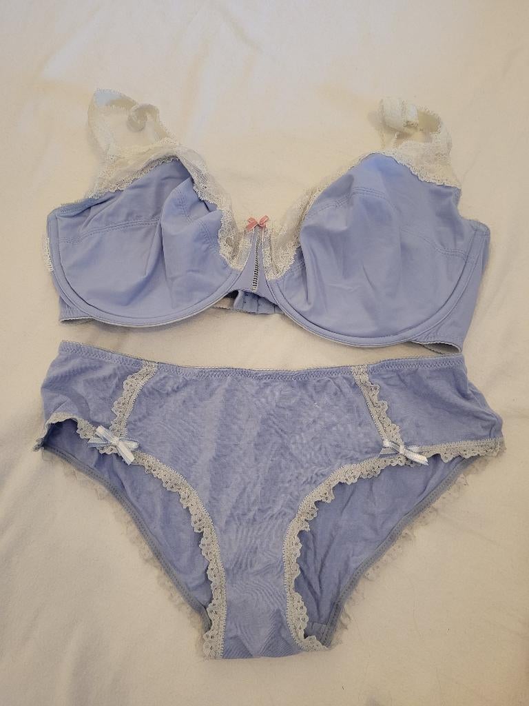 lingerie 85E slip L, Ophalen of Verzenden, Blauw, Setje