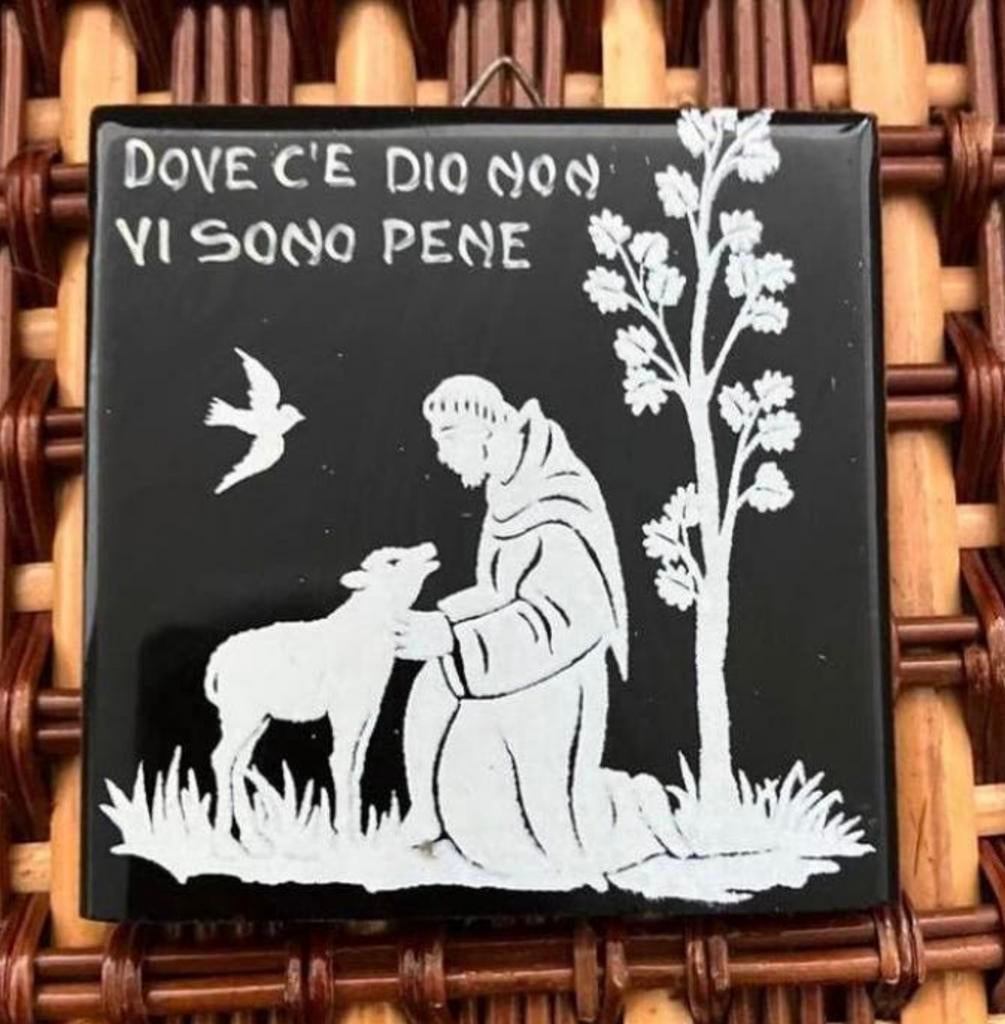 Religieus mooi bijzonder tegeltje,uit Italië, Ophalen of Verzenden
