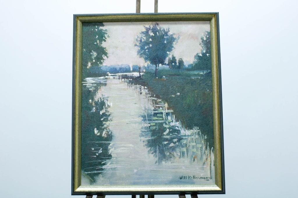 ingelijst schilderij van Will Kellermann, Ophalen of Verzenden