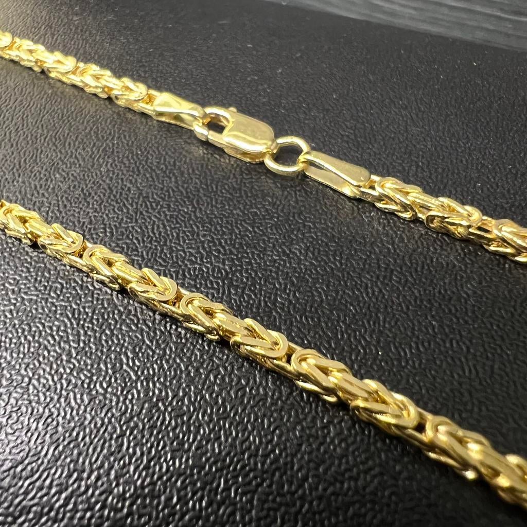 Gouden koningsketting schakel 14 karaat goud, Ophalen of Verzenden, Zo goed als nieuw, Goud