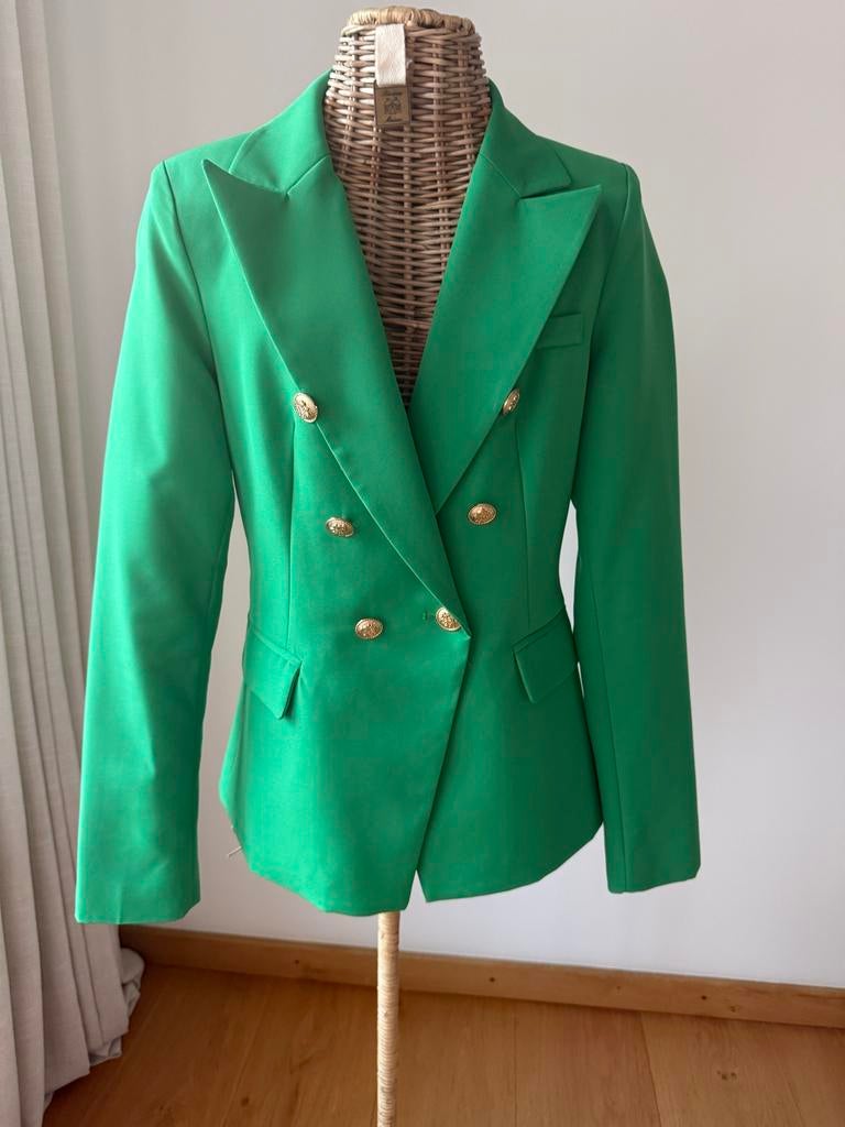 Attentif groen kolbert - Franse maat 38, Kleding | Dames, Maat 38/40 (M), Ophalen of Verzenden, Jasje, Gedragen