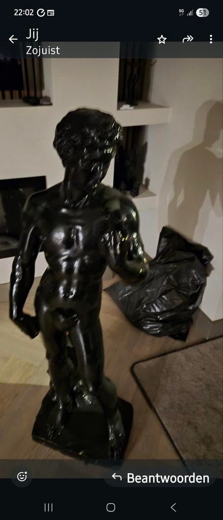 Zwaar massief zwart composiet beeld David naar Michelangelo, Ophalen