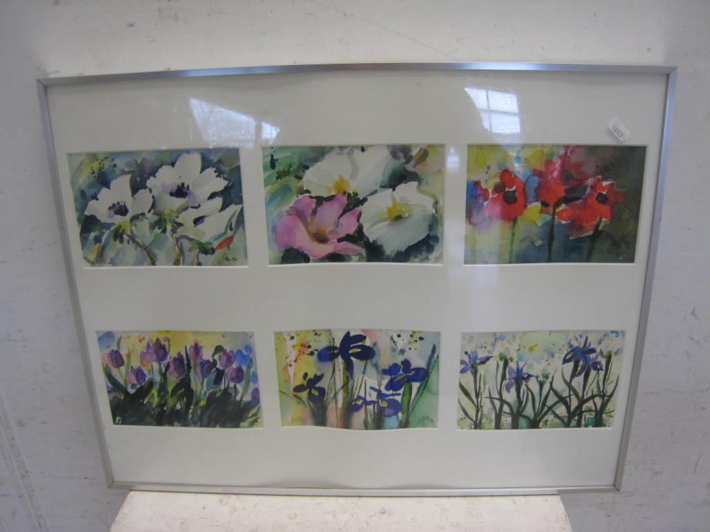 Aquarellen van Pieter Briels, bloemen, 65x50