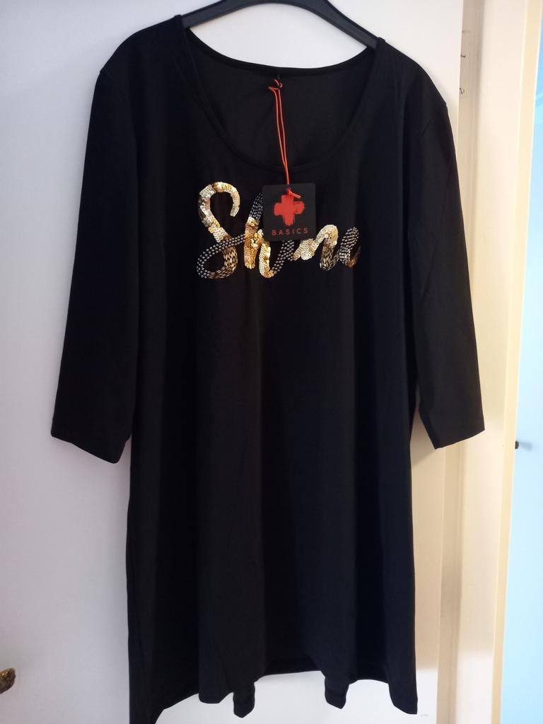 Plus basics shirt  maat 46.zwart., Kleding | Dames, Grote Maten, Ophalen of Verzenden, Zo goed als nieuw, Zwart, Shirt of Top