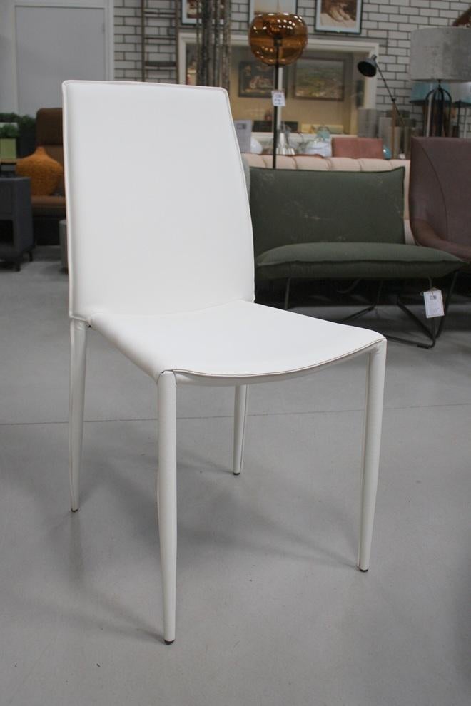 Moderne eetkamerstoelen wit kunstleder stapelbaar (16x), Ophalen, Modern design, Wit, Nieuw