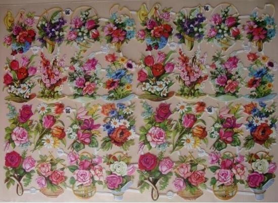 3154 EAS Dubbel Vel Kleine bloemmandjes Poezieplaatjes, Verzenden