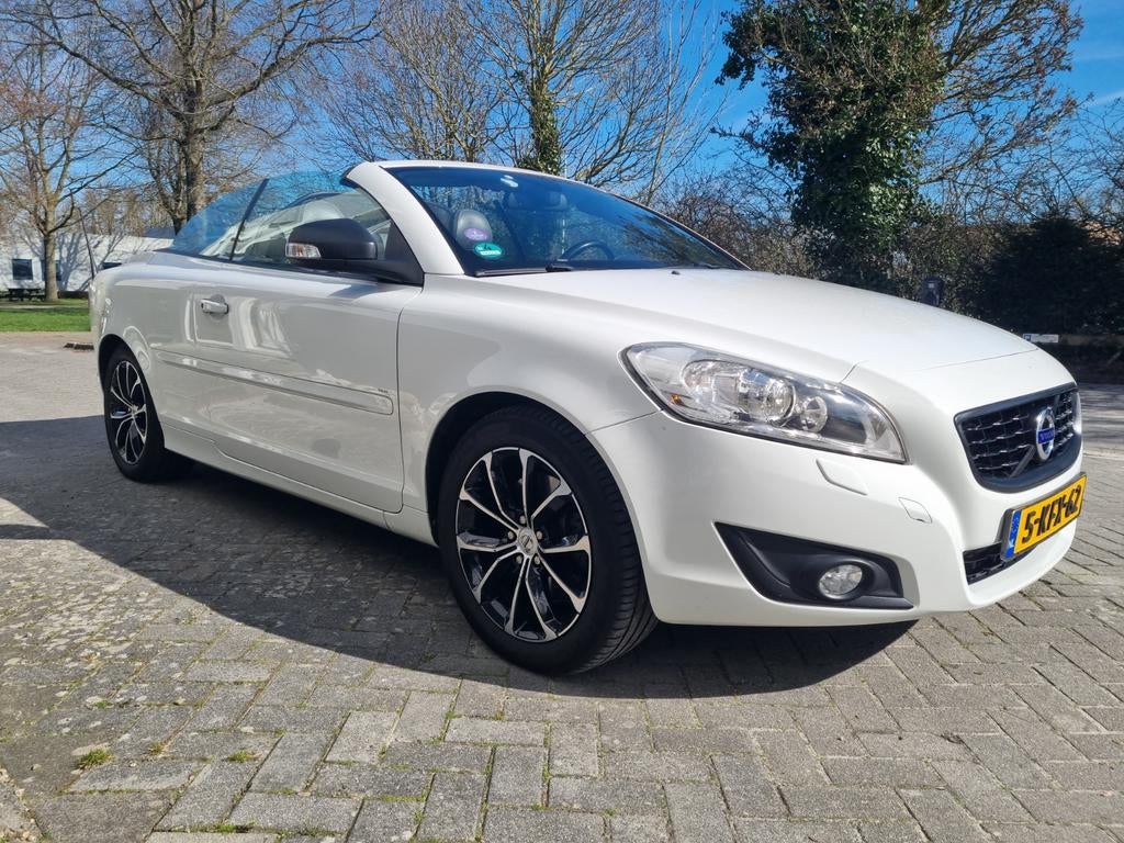 Volvo C70 2.5 T5 Tourer 2013-Leder-Ice White Solid-, Auto's, Volvo, Zwart, Cabriolet, 4 stoelen, Particulier