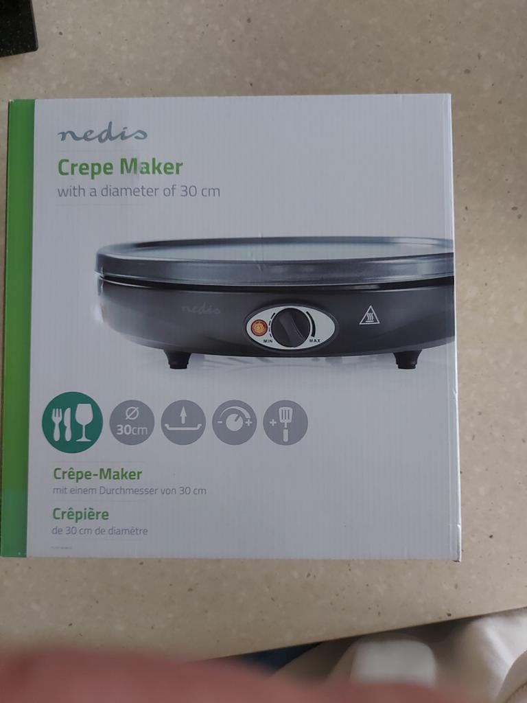 Crêpe Maker Nedis diameter 30 cm. Pannenkoeken  NIEUW, Ophalen, Nieuw