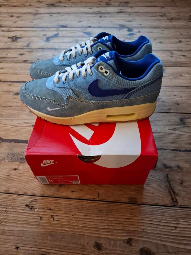 Nike Air Max 1 "Dirty Denim" - Maat 42.5, Kleding | Heren, Schoenen, Blauw, Nike, Nieuw, Ophalen of Verzenden