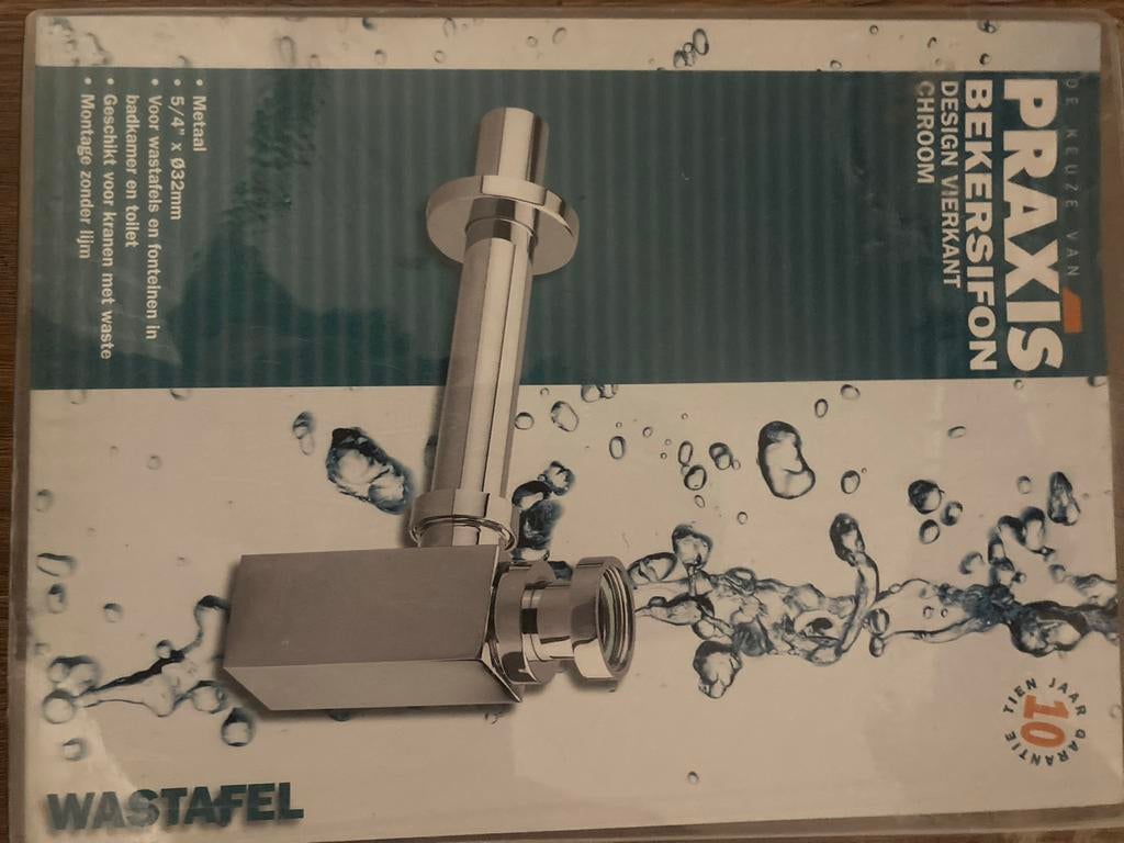 Bekersifon Chroom vierkant Wastafel - Nieuw in doos, Ophalen, Nieuw, Chroom, Overige typen