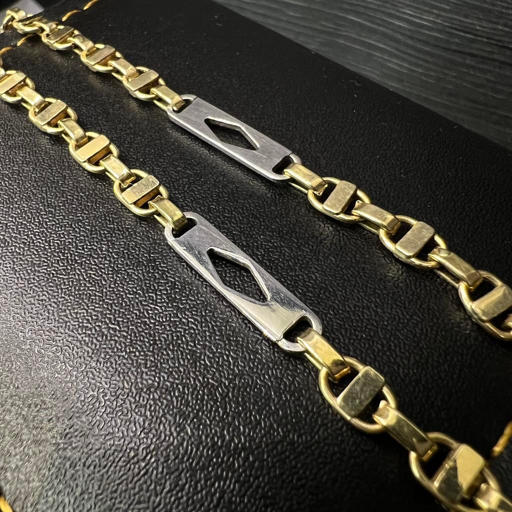 14 karaat gouden ketting kingsley schakel, Ophalen of Verzenden, Zo goed als nieuw, Goud