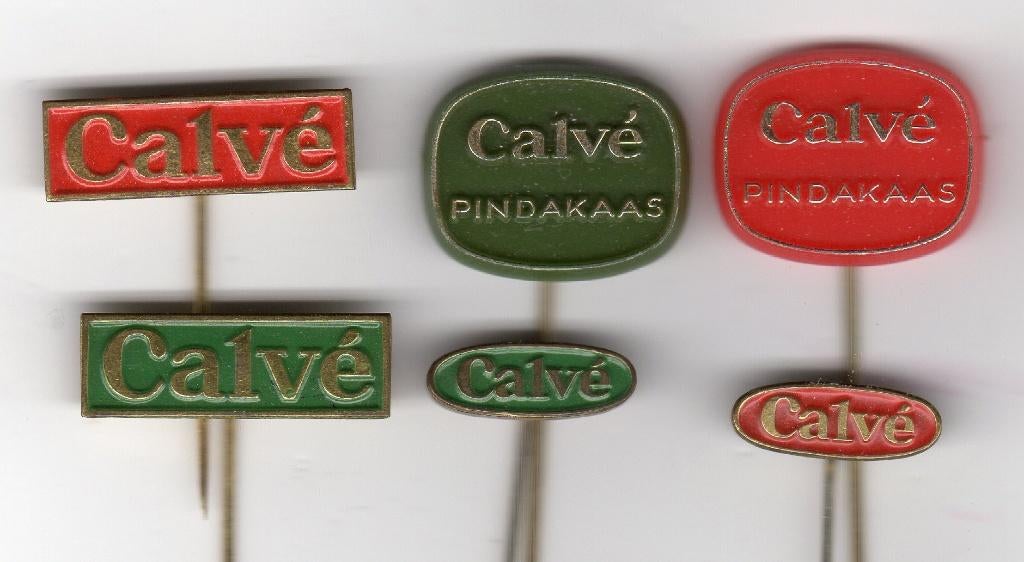 6 speldjes CALVÉ (A3), Verzamelen, Speldjes, Pins en Buttons, Verzenden, Gebruikt, Overige onderwerpen