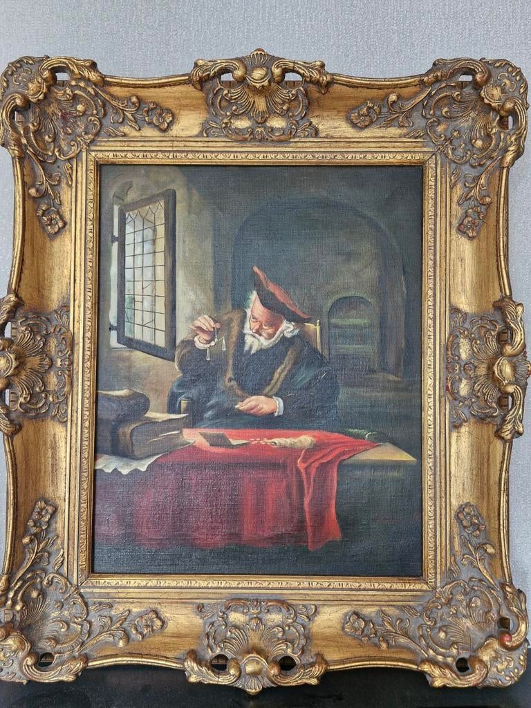 Olieverfschilderij "De Goudweger" naar Salomon Konink,, Antiek en Kunst, Kunst | Schilderijen | Klassiek, Ophalen