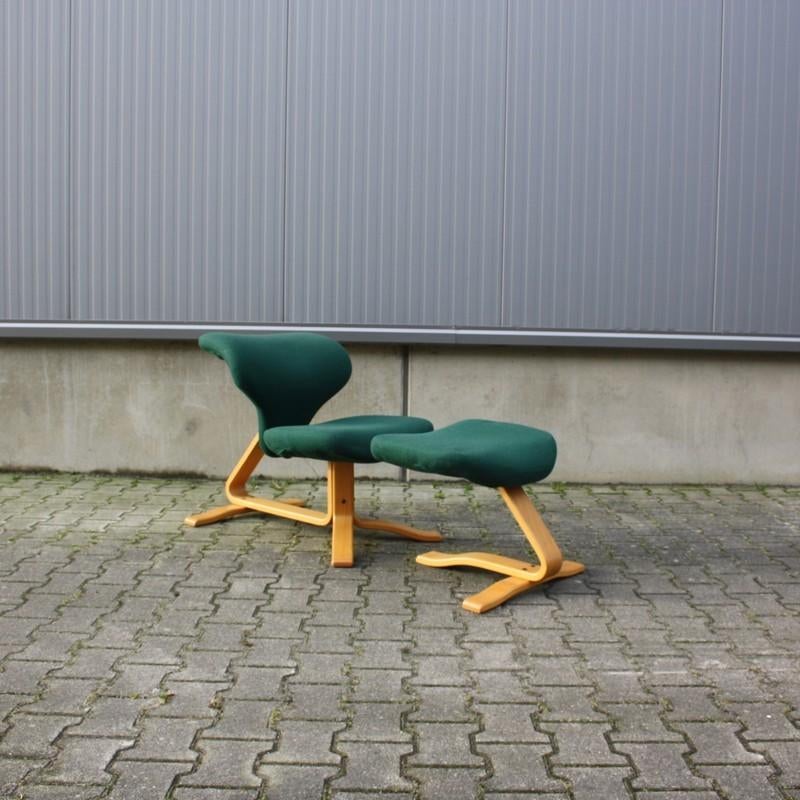 Stokke vintage Lounge Chair + hocker jaren 70, Huis en Inrichting, Fauteuils, Ophalen, Scandinavisch design, Gebruikt, Betreft een 2ehands Stokke