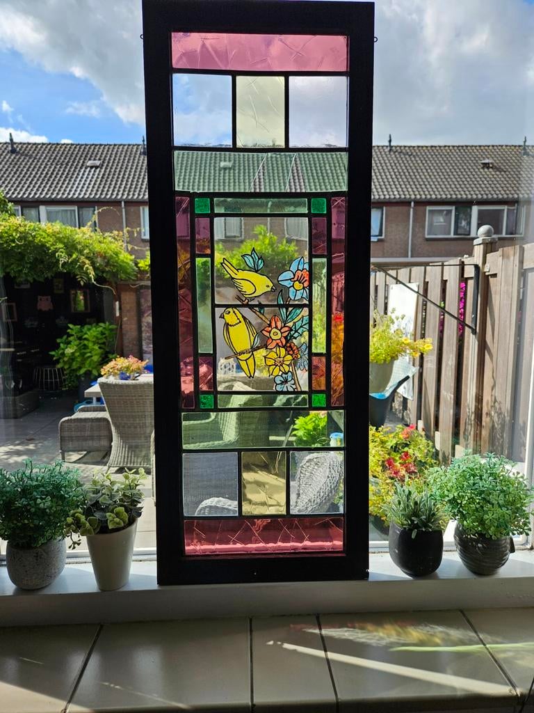 Glas in lood raam, Ophalen, Gebruikt, Overige typen, Glas in lood