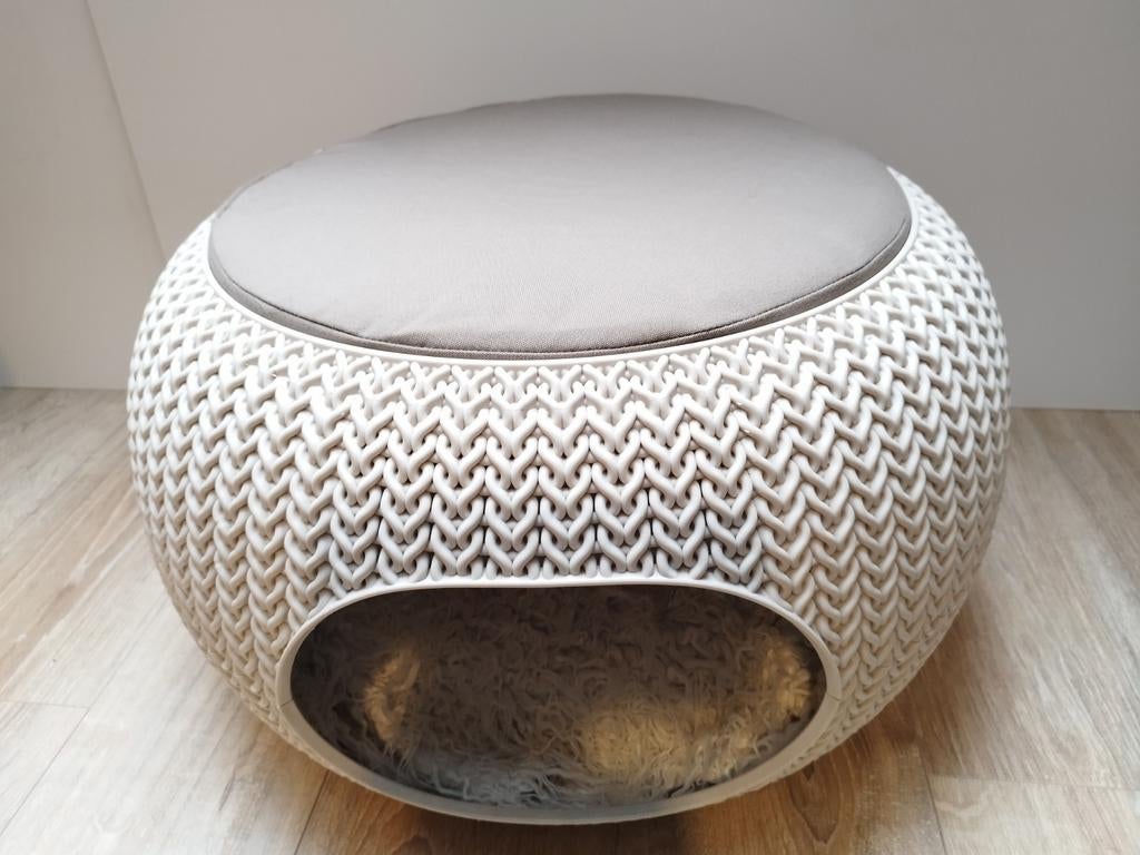 Curver grote kattenmand Knitted Beige Japandi Wabi Sabi, Verzenden, Zo goed als nieuw, Polyester