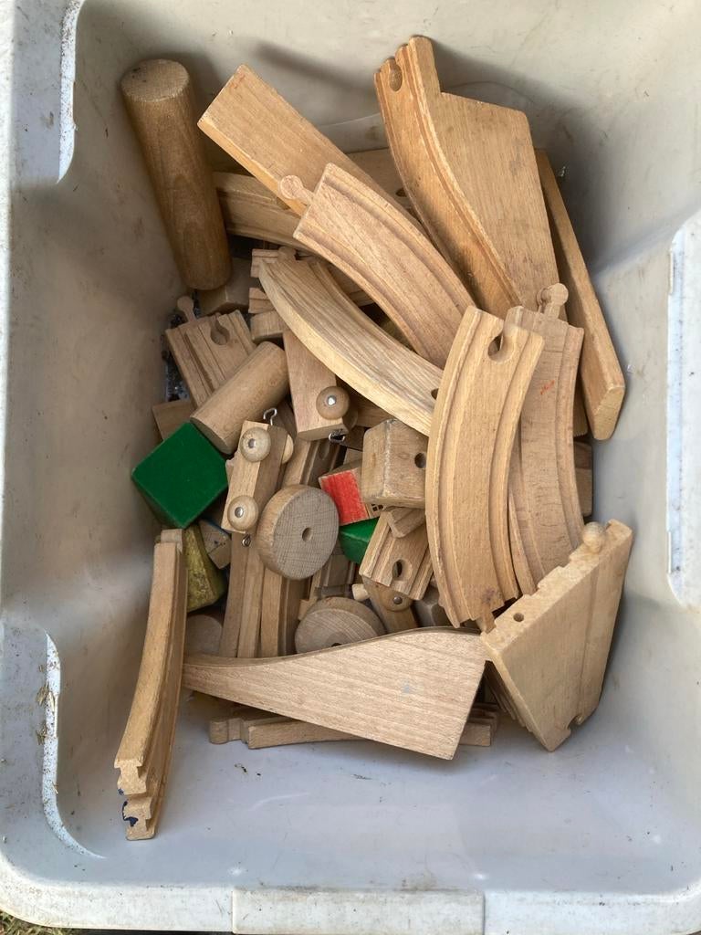 Houten Speelgoed Mix - Rails, Blokken, Huisjes, Ophalen, Gebruikt, Overige typen