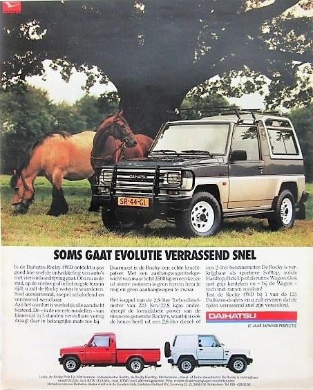 1 vintage advertentie reclame Daihatsu autos 88 auto, Ophalen of Verzenden, Gebruikt, Auto's