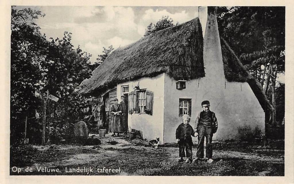 Op de Veluwe Boerderij en bewoners Klederdracht, Ophalen of Verzenden, 1920 tot 1940, Ongelopen, Gelderland