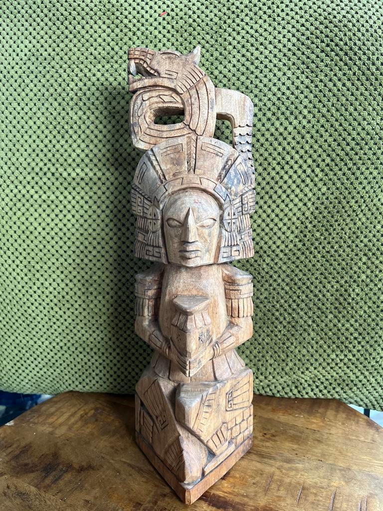 Peruaans Houten Beeld - 40cm, Antiek en Kunst, Ophalen of Verzenden