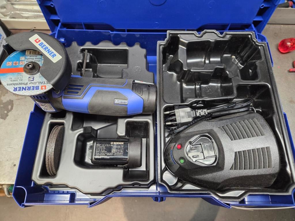 Haakse slijper op accu BERNER, Ophalen of Verzenden, Nieuw, Minder dan 700 watt, Haakse handslijpmachine