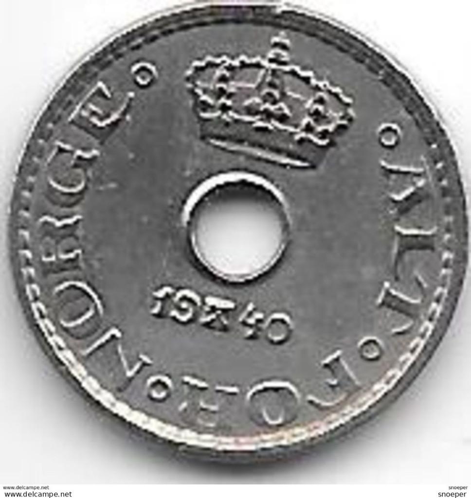 norway 10 ore 1940 km 383 xf+ !! catalog val 9,5$, Verzenden, Overige landen, Losse munt