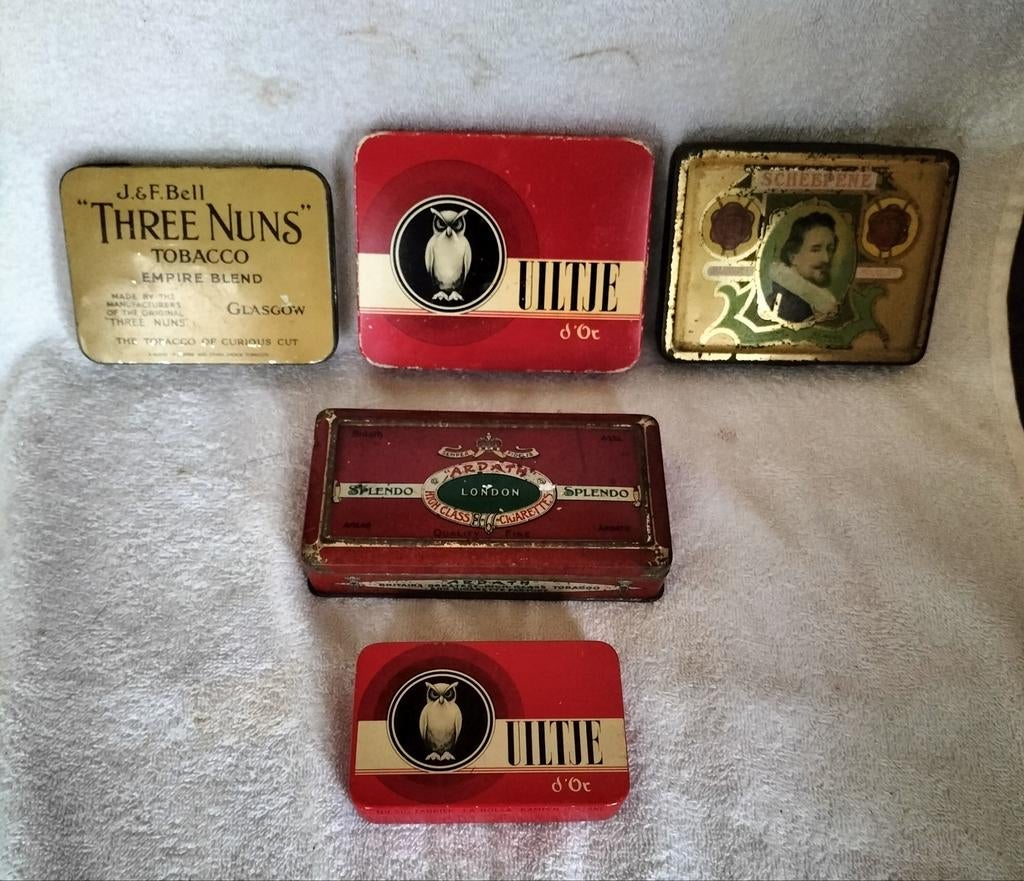 Mooie oude sigaren -/tabaksblikjes, Ophalen of Verzenden, Zo goed als nieuw, Overige