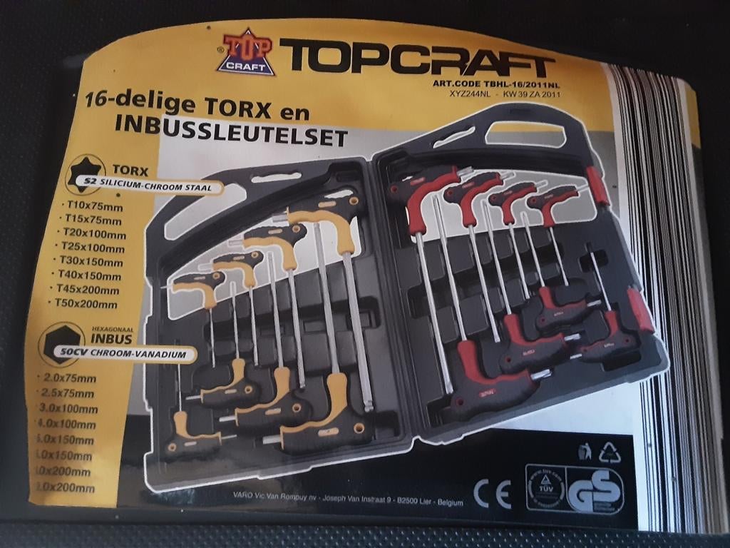 Topcraft 16-delige Torx en Inbussleutelset, Ophalen of Verzenden, Gebruikt