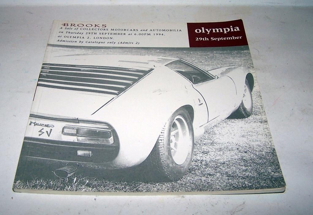 Catalogus BROOKS veiling Collectors Cars en Automobilia 1994, Ophalen of Verzenden, Zo goed als nieuw, Auto's