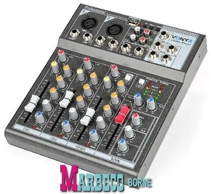 Mengpaneel, 4-kanaals muziek mixer, USB, MP3, Fantoomvoeding, Vonyx, Nieuw, Info@marbeco.nl, Overige instrumenten