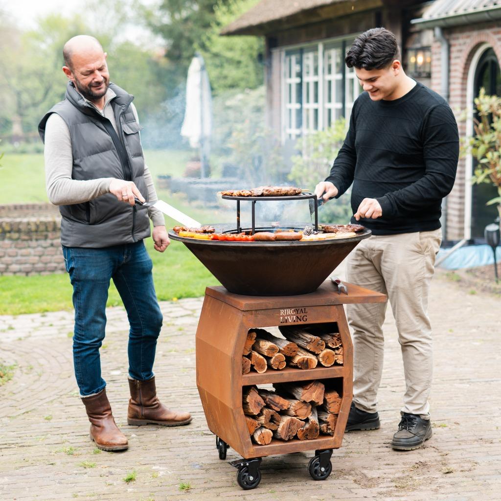 bbq plancha Companero XXL Cortenstaal met 80cm plaat 8mm NW, Ophalen of Verzenden, Gebruikt, RJRoyal Living, Met accessoires