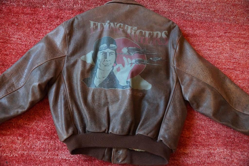 Redskins Leren Flightjacket FLYING TIGERS XL als Nieuw, Ophalen of Verzenden, Zo goed als nieuw, Overige maten, Bruin