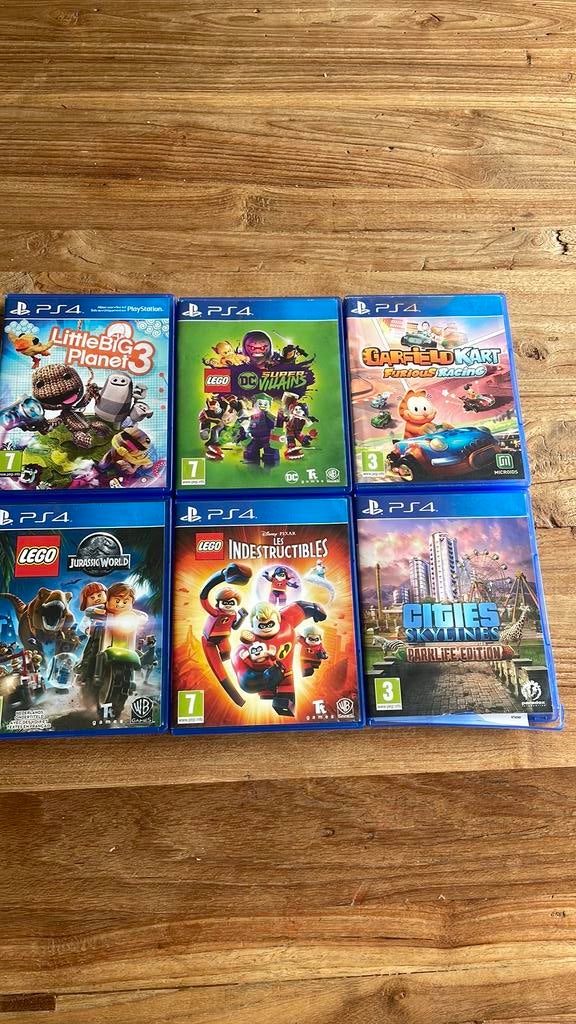 Ps 4 games/ Lego JW, Lego incredibles, Lego villains, LBP3., Spelcomputers en Games, Ophalen of Verzenden, Zo goed als nieuw, Avontuur en Actie