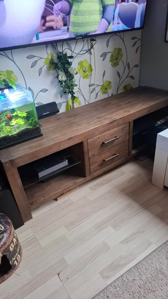 Tv kast acacia hout, Huis en Inrichting, Ophalen, 150 tot 200 cm, Zo goed als nieuw, Minder dan 100 cm