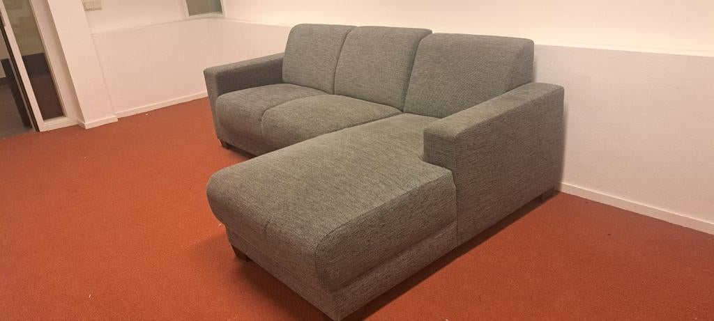 Comfortabele grijze hoekbank – moderne stoflook, Ophalen of Verzenden, Gebruikt, Tweepersoons, Grijs