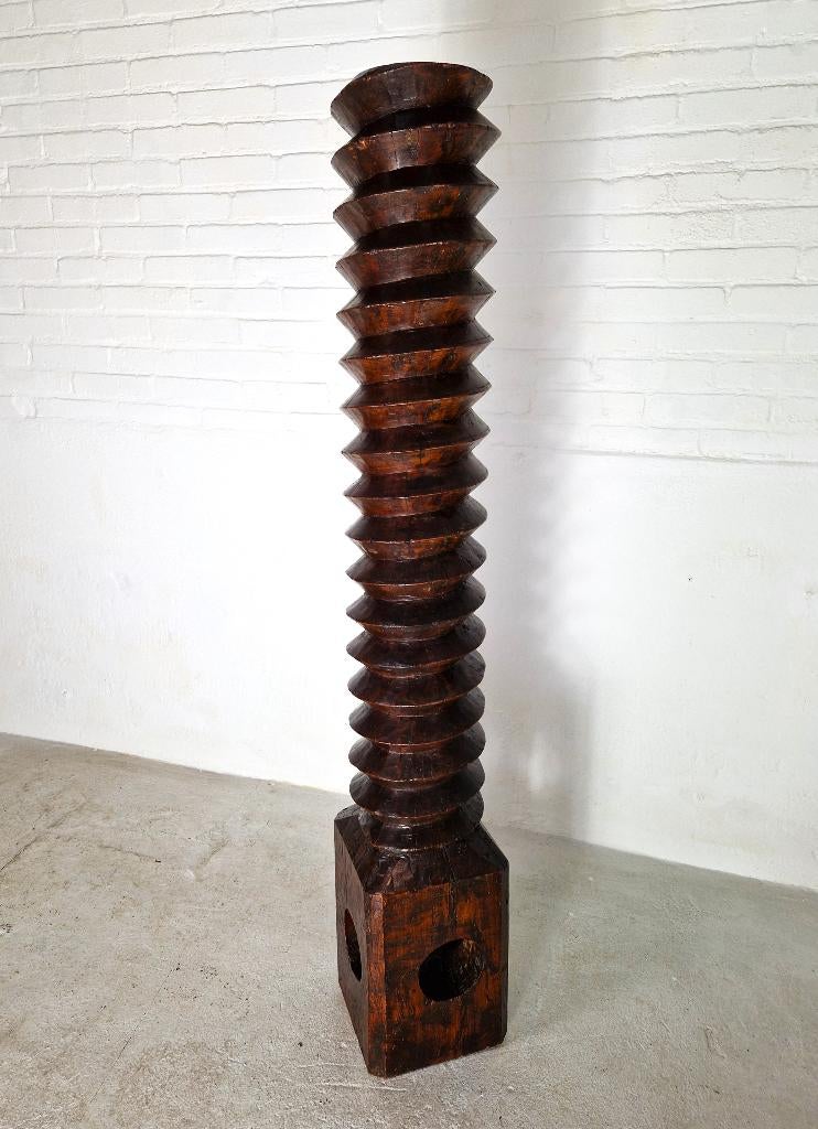 Sculptuur Object Antieke wijnpers, Frankrijk, Ophalen