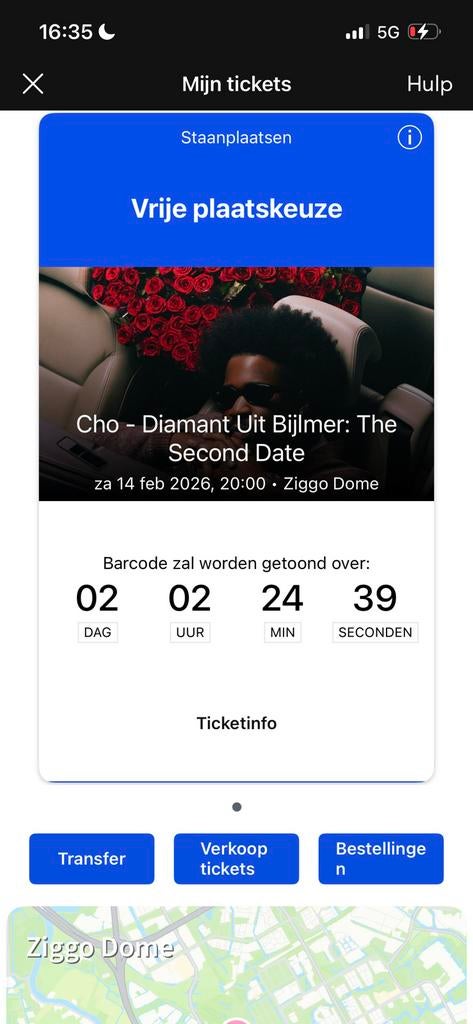 Cho kaartje staanplaats ziggo dome te koop, Eén persoon