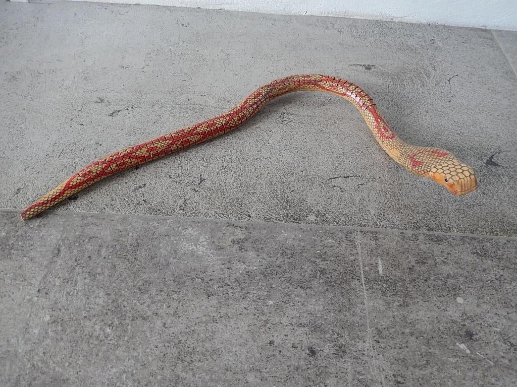 Vintage houten slang speelgoed retro lengte 60 cm, Verzenden, Zo goed als nieuw, Overige typen